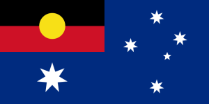 Combination of the Australian national flag and Indigenous Australian flag