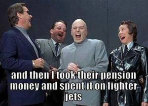pension money for fighter jets